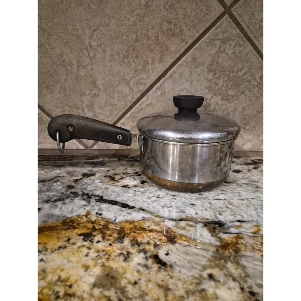 Revere Ware 1 Qt Quart Copper Clad Stainless Sauce Pan Pot W/ Lid